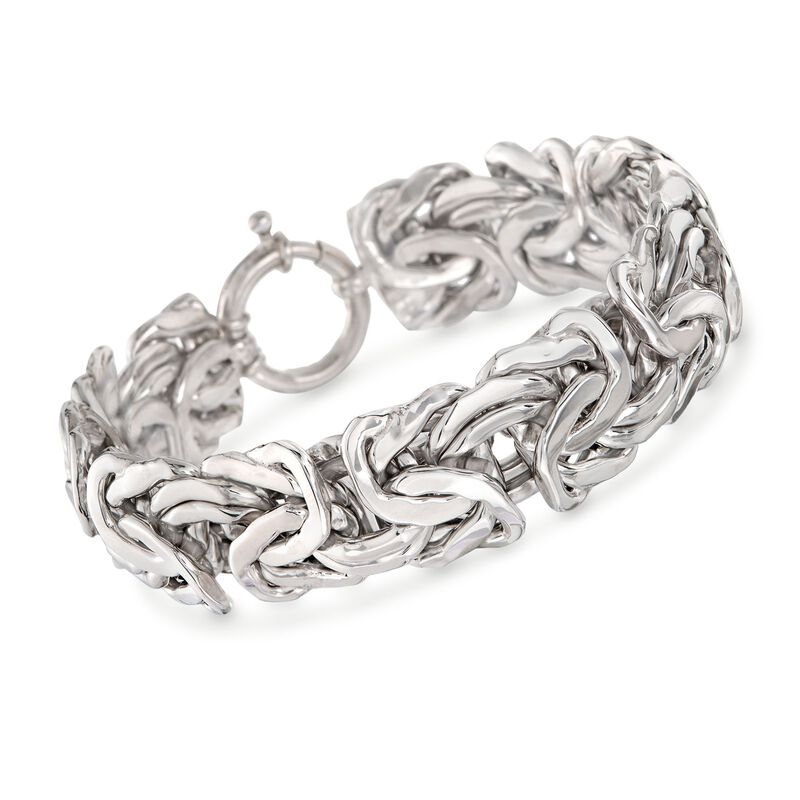 Sterling Silver Wide Byzantine Bracelet image number 0