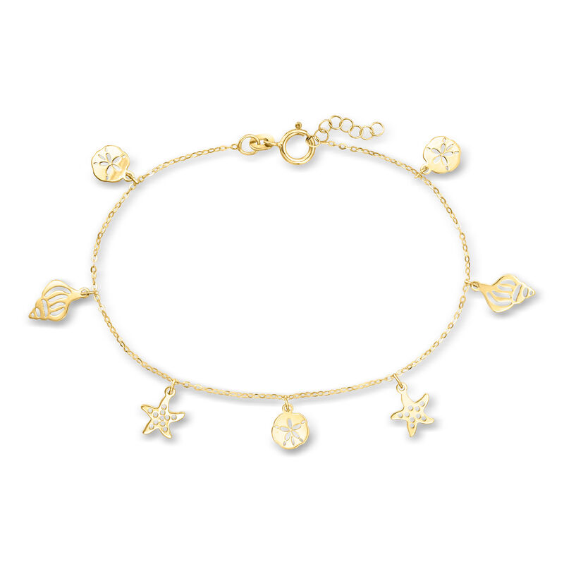 Italian 14kt Yellow Gold Sea Life Station Bracelet image number 0