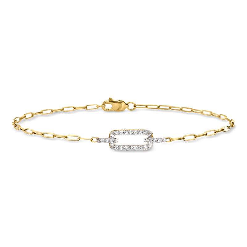 .20 ct. t.w. Diamond Paper Clip Link Bracelet in 14kt Yellow Gold image number 0