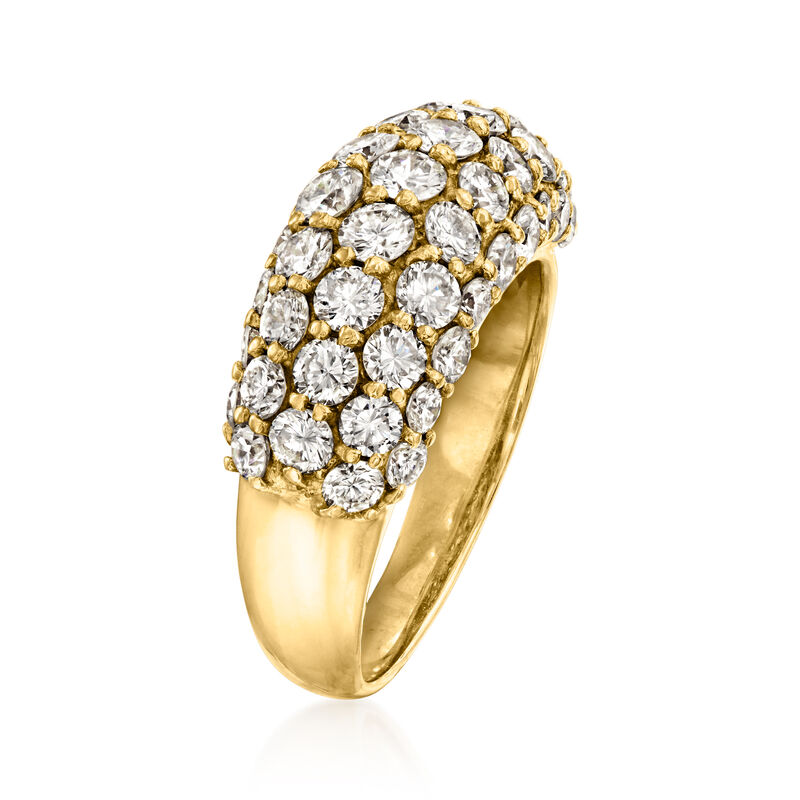 C. 1980 Vintage 2.45 ct. t.w. Diamond Ring in 18kt Yellow Gold image number 2