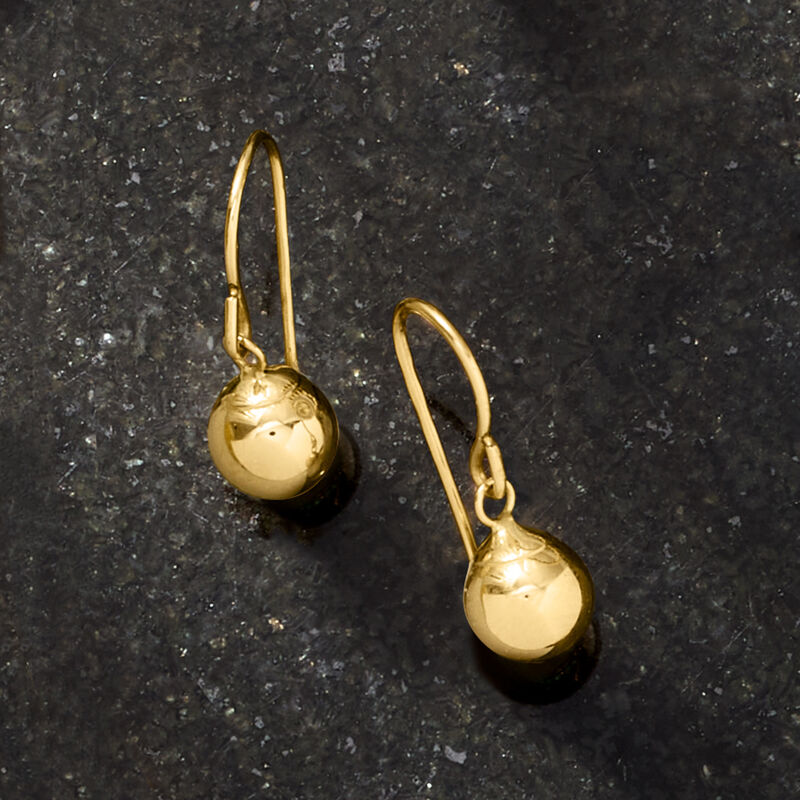 Italian 14kt Yellow Gold Ball Drop Earrings  image number 2