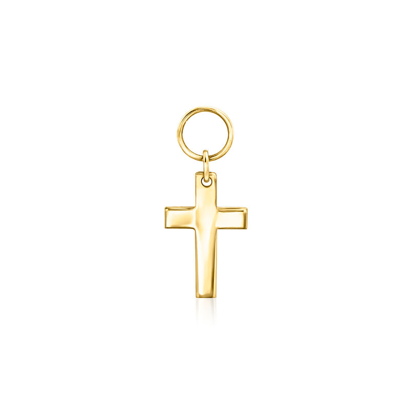 Italian 14kt Yellow Gold Cross Hoop Charms  image number 1