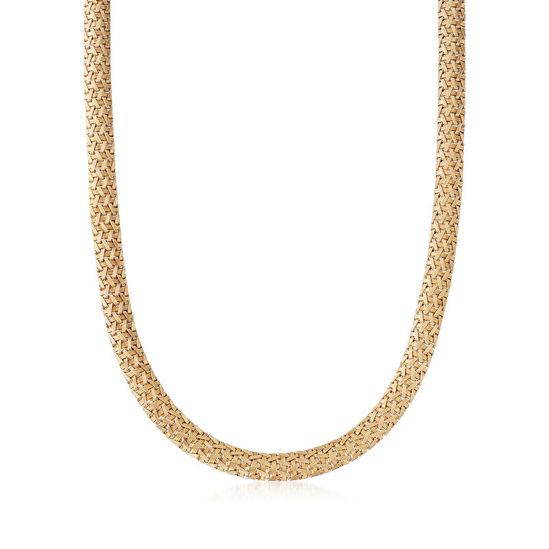 C. 1990 Vintage 14kt Yellow Gold Mesh Necklace. 17&quot; image number 1