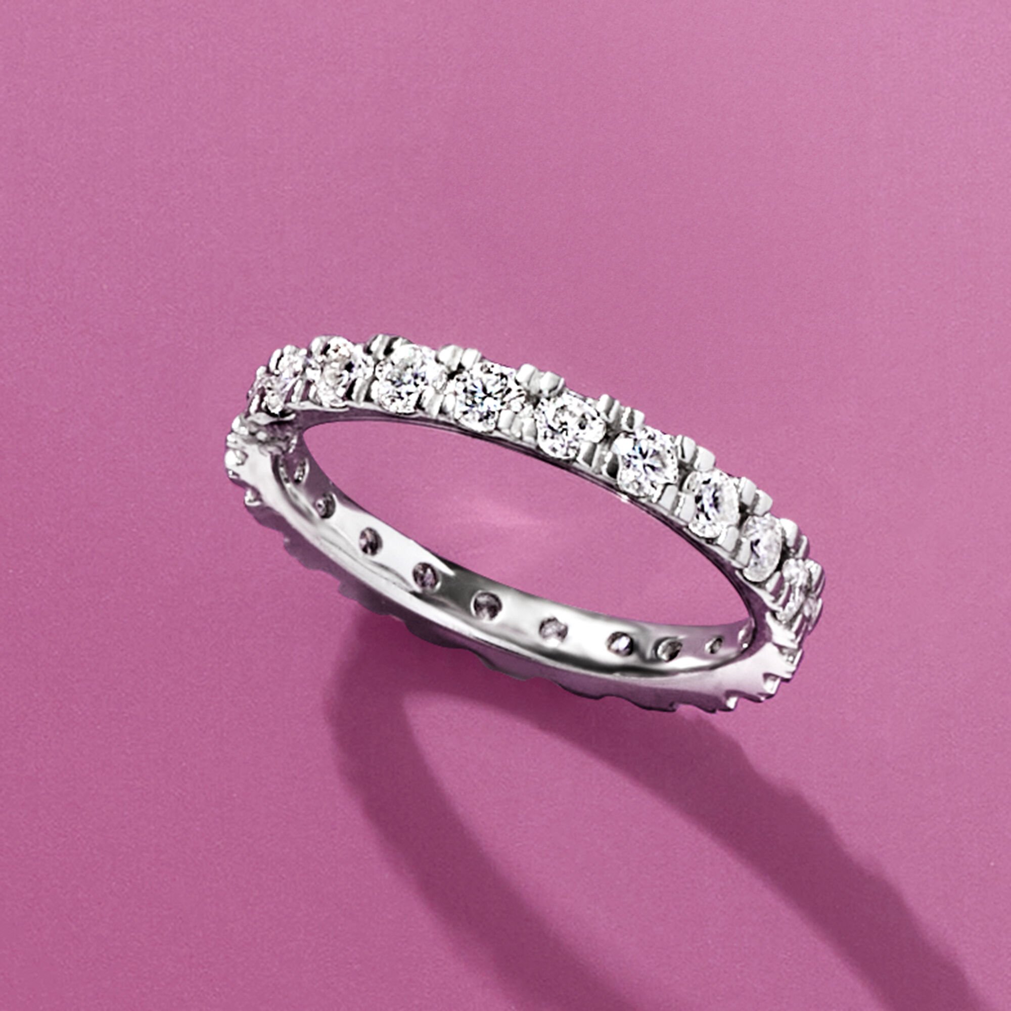 高感度ショップで2023年売れたブランド t.w. ct. 1.10 Moissanite Silver Sterling in Band Eternity アクセサリー