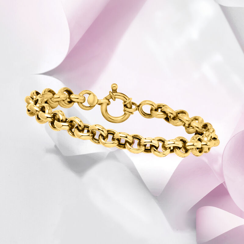 Italian 14kt Yellow Gold Rolo-Chain Bracelet image number 2