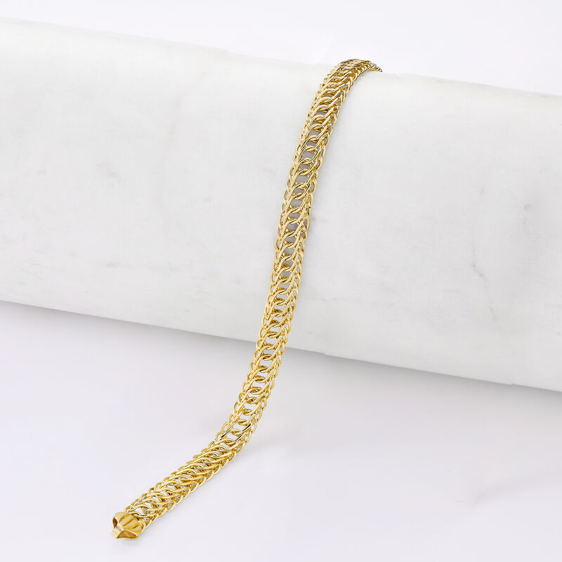 14kt Yellow Gold Flat Oval-Link Bracelet image number 3