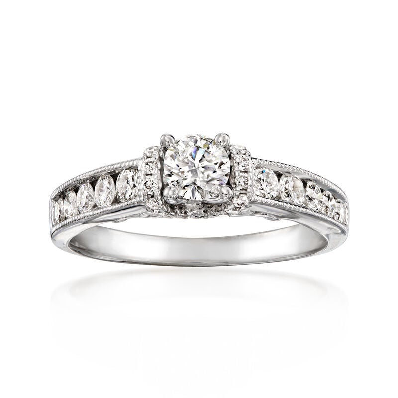 C. 2000 Vintage 1.15 ct. t.w. Diamond Ring in 14kt White Gold. Size 7.5 image number 0