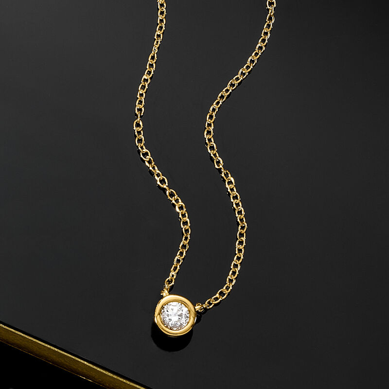 .15 Carat Bezel-Set Lab-Grown Diamond Necklace in 18kt Gold Over Sterling image number 4