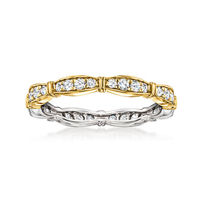 .50. ct. t.w. Diamond Ring in Sterling Silver and 18kt Gold Over Sterling