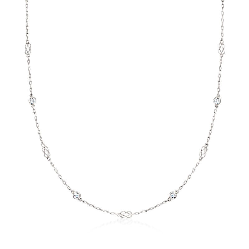 C. 1990 Vintage 1.20 ct. t.w. Diamond Station Necklace in Platinum. 39" image number 0