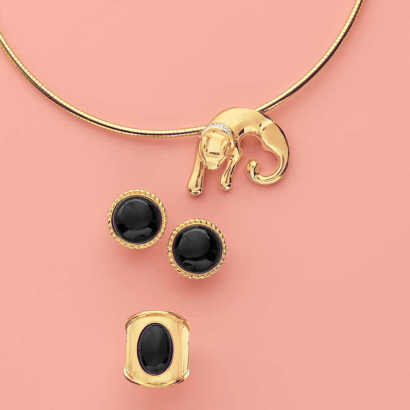 Leopard Slide Pendant Omega Necklace in 18kt Gold Over Sterling image number 4