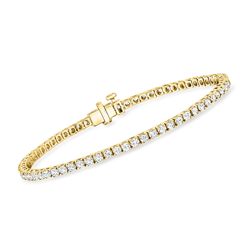 3.00 ct. t.w. Lab-Grown Diamond Tennis Bracelet in 18kt Gold Over Sterling image number 0