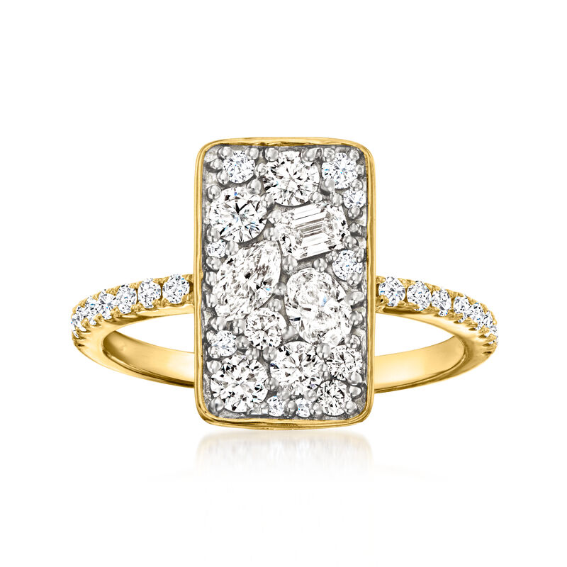 1.00 ct. t.w. Lab-Grown Diamond Cluster Ring in 18kt Gold Over Sterling image number 0