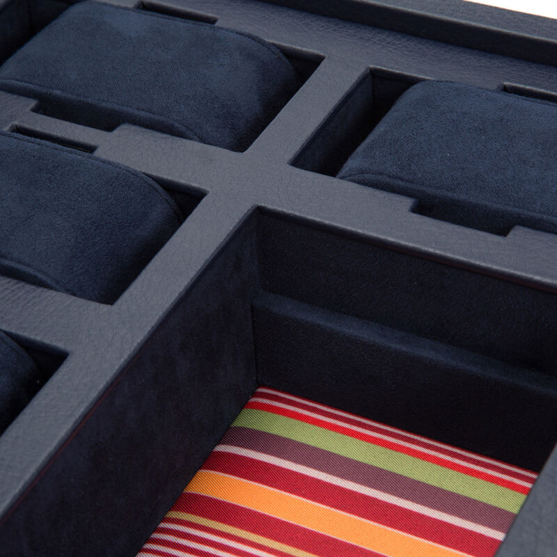 Wolf &quot;Howard&quot; Navy Leather Watch Box image number 2