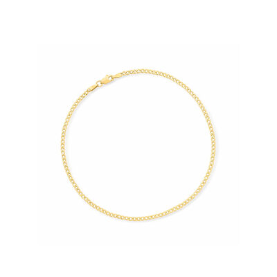 2.2mm 10kt Yellow Gold Curb-Link Anklet