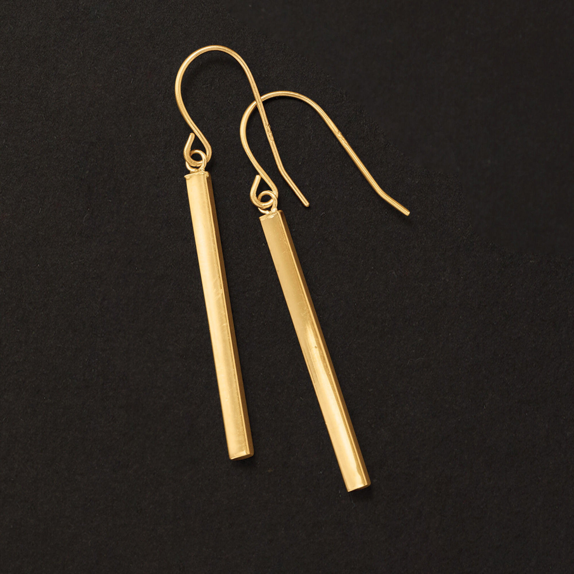 Gold linear drop earrings sale