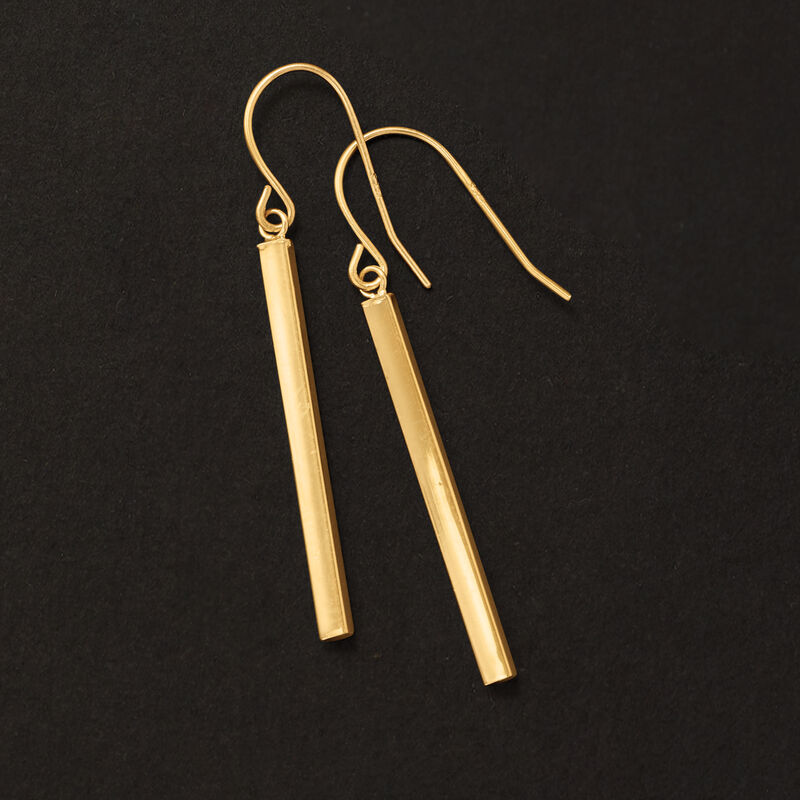 14kt Yellow Gold Linear Drop Earrings image number 2