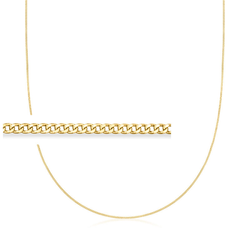 1mm 10kt Yellow Gold Curb-Link Necklace image number 0