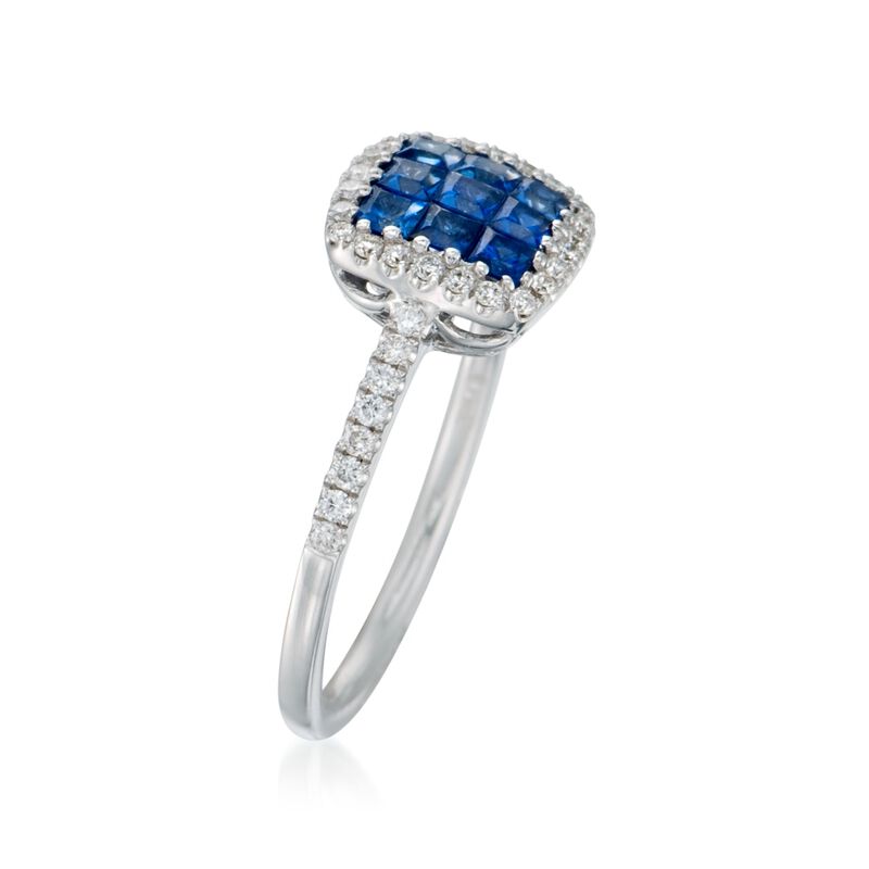 Gregg Ruth .53 ct. t.w. Sapphire and .23 ct. t.w. Diamond Ring in 18kt White Gold image number 2