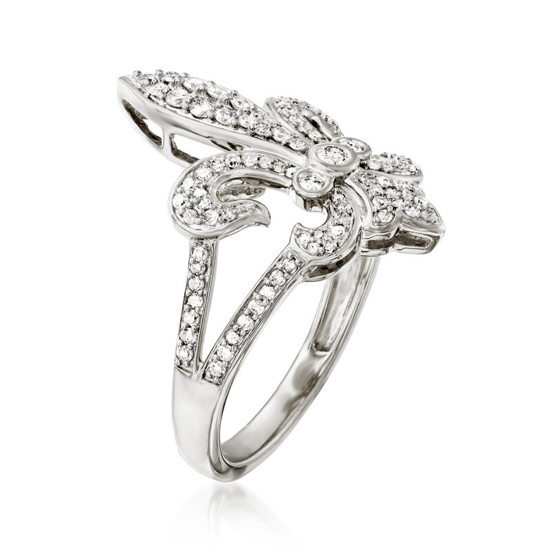 .50 ct. t.w. Diamond Fleur-De-Lis Ring in Sterling Silver image number 2