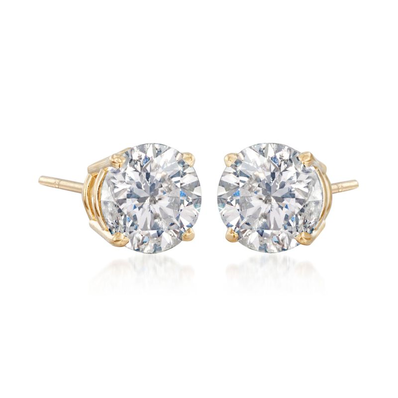 2.25 ct. t.w. Diamond Stud Earrings in 14kt Yellow Gold image number 2