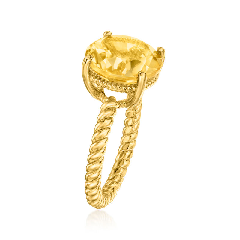 6.75 Carat Citrine Ring in 18kt Gold Over Sterling image number 2