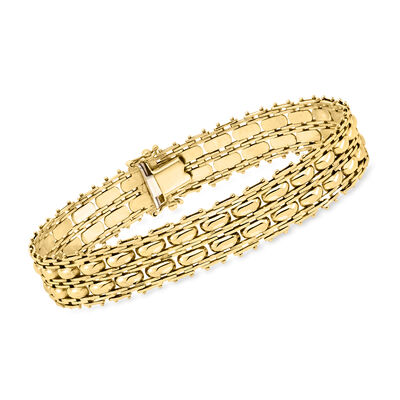 C. 1990 Vintage 14kt Yellow Gold Fancy-Link Bracelet