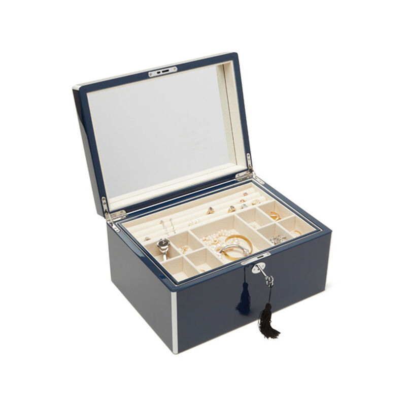 Brouk & Co. &quot;Laurel&quot; Navy Wooden Jewelry Box image number 3