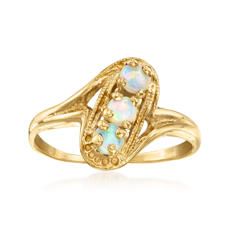 C. 1990 Vintage Opal Ring in 14kt Yellow Gold. Size 5 image number 0