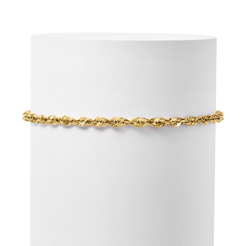 3.2mm 14kt Yellow Gold Rope-Chain Bracelet image number 3