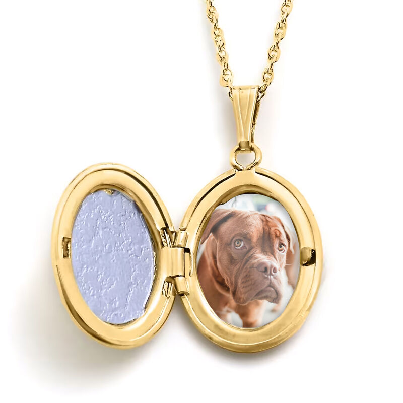 14kt Yellow Gold Engraved Oval Cross Locket Necklace image number 2