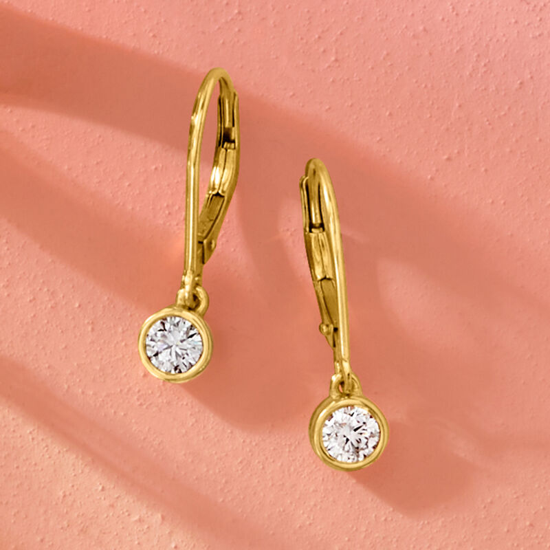 .50 ct. t.w. Lab-Grown Diamond Drop Earrings in 18kt Gold Over Sterling  image number 2