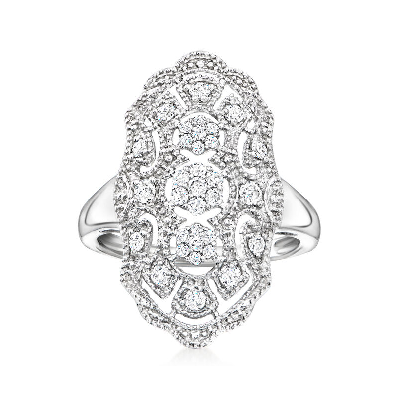 .50 ct. t.w. Diamond Vintage-Style Dinner Ring in Sterling Silver image number 0