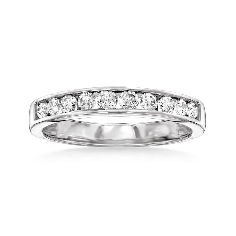 .50 ct. t.w. Channel-Set Diamond Wedding Band in 14kt White Gold image number 0