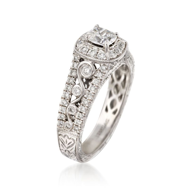Henri Daussi 1.12 ct. t.w. Diamond Engagement Ring in 18kt White Gold. Size 6.5 image number 2