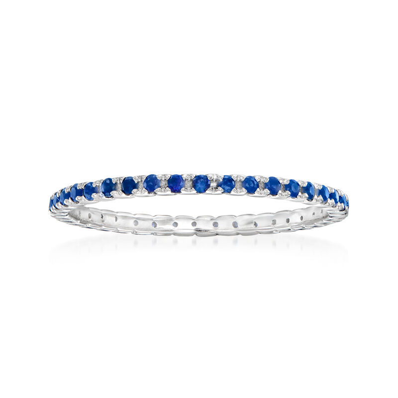 .33 ct. t.w. Sapphire Eternity Band in 14kt White Gold image number 0