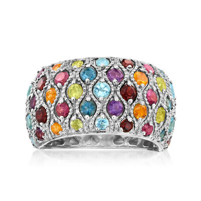 2.60 ct. t.w. Multi-Gemstone Ring in Sterling Silver
