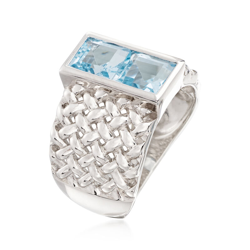 2.20 ct. t.w. Sky Blue Topaz Woven Ring in Sterling Silver image number 2