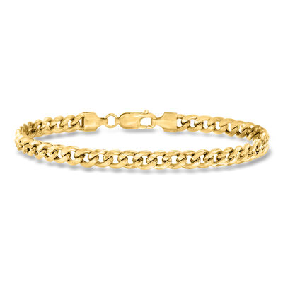 Men's 10kt Yellow Gold Cuban-Link Bracelet