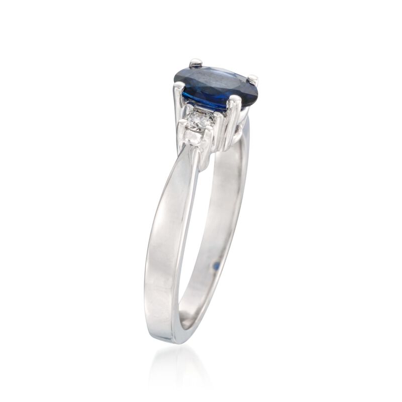 .60 Carat Sapphire and .15 ct. t.w. Diamond Ring in 14kt White Gold image number 1