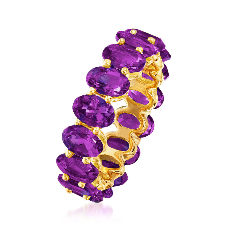 6.25 ct. t.w. Amethyst Eternity Band in 18kt Gold Over Sterling image number 2