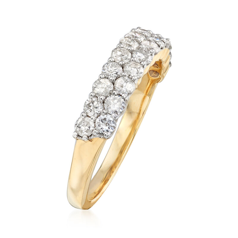 1.00 ct. t.w. Diamond Two-Row Ring in 14kt Yellow Gold image number 2