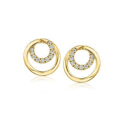 .30 ct. t.w. Lab-Grown Diamond Double-Circle Earrings in 18kt Gold Over Sterling