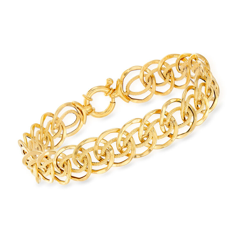 Italian 18kt Yellow Gold Multi-Circle Link Bracelet image number 0