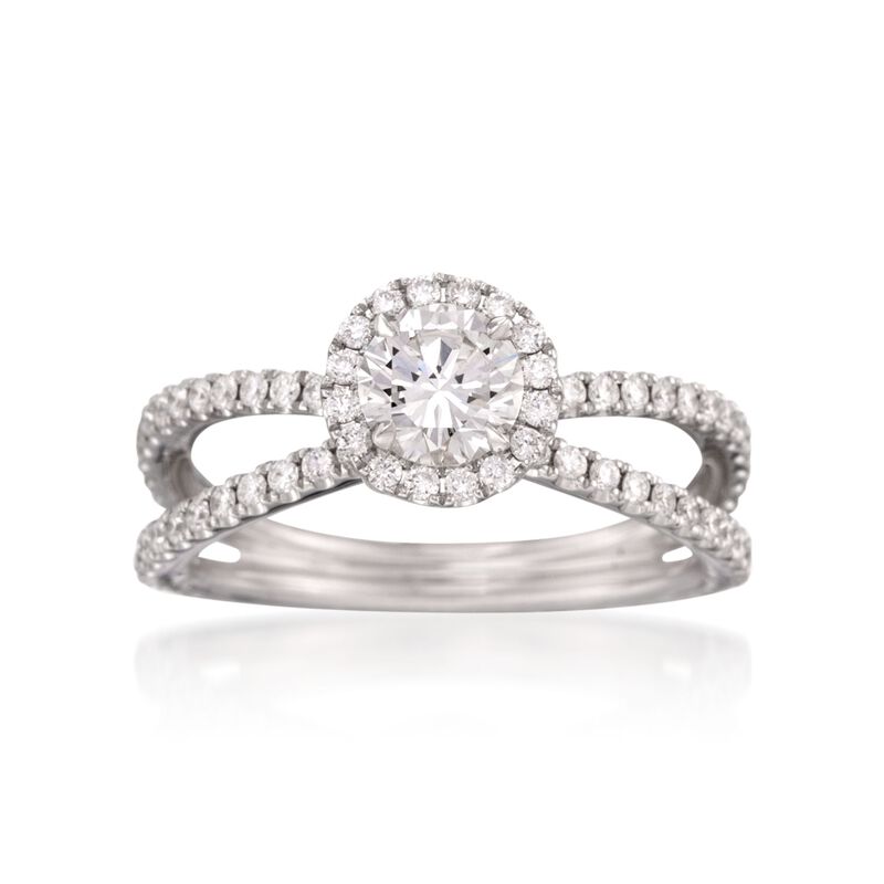 Henri Daussi 1.17 ct. t.w. Diamond Engagement Ring in 18kt White Gold image number 0