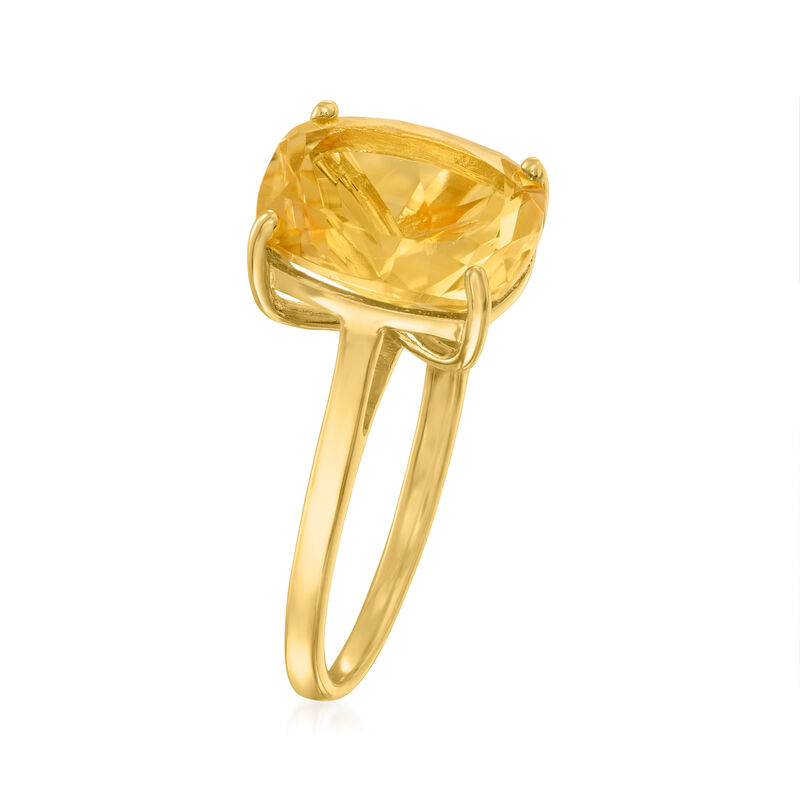 4.60 Carat Citrine Ring in 18kt Gold Over Sterling image number 2
