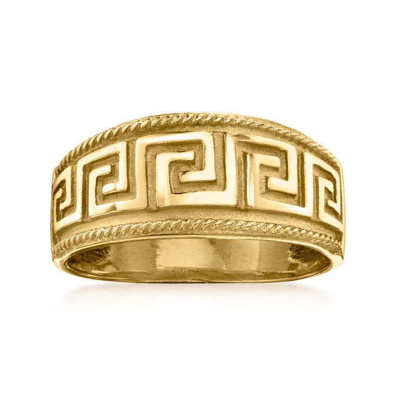 C. 1980 Vintage 14kt Yellow Gold Greek Key Ring image number 0