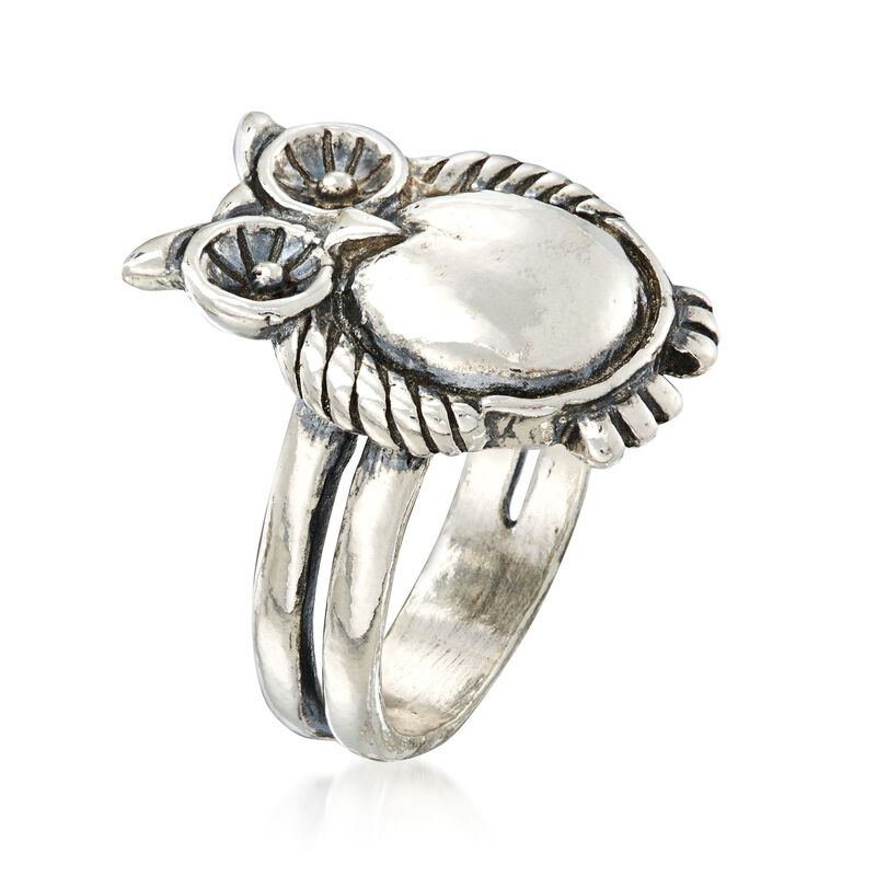 Sterling Silver Owl Ring image number 2