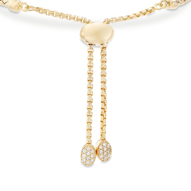 Charles Gavnier &quot;Nardini&quot; .80 ct. t.w. CZ Bar Bolo Bracelet in Two-Tone Sterling Silver. 7&quot; image number 2