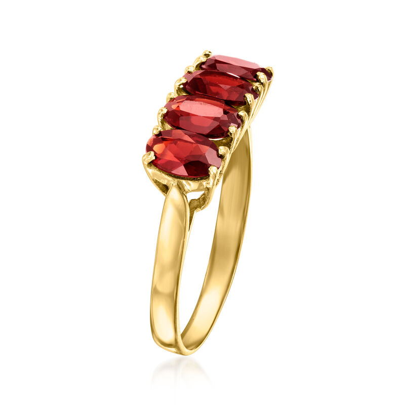 C. 1980 Vintage 1.60 ct. t.w. Garnet Four-Stone Ring in 14kt Yellow Gold. Size 7 image number 2